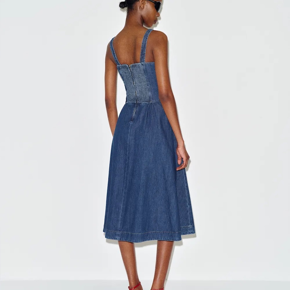 REFORMATION Janu Denim Midi Dress - Picture 3 of 4